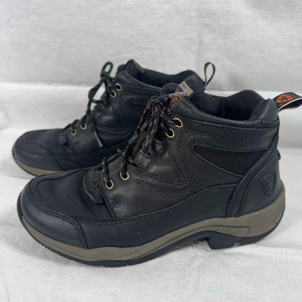 Ariat Mens ATS 10004126 Black Leather Lace Up Hiker Work Boots Size 7B